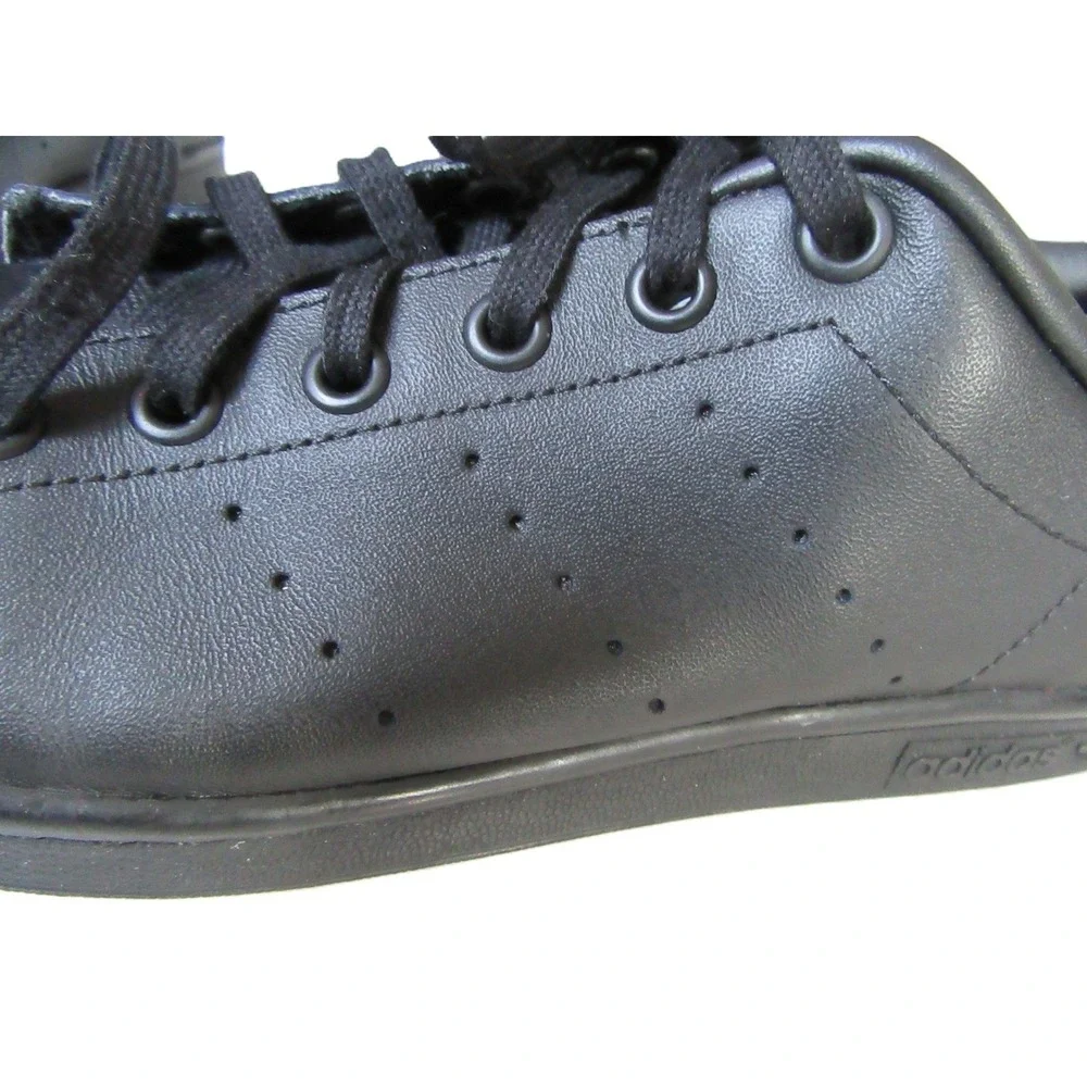 Adidas Stan‎ Smith Black Leather Minimalist Unisex Streetwear Sneaker Size 7